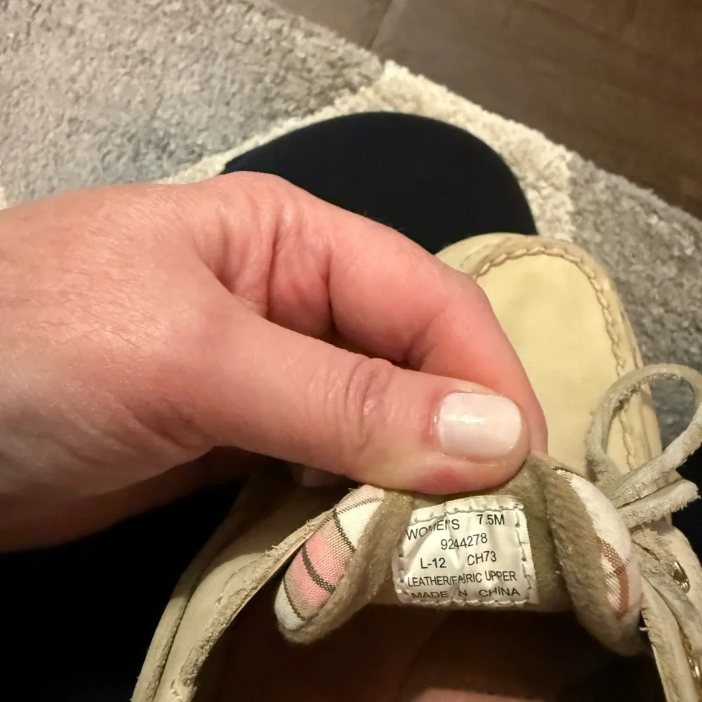 Sperry Topsider shoes, tan with pink, size 7.5, EUC - Picture 3 of 6
